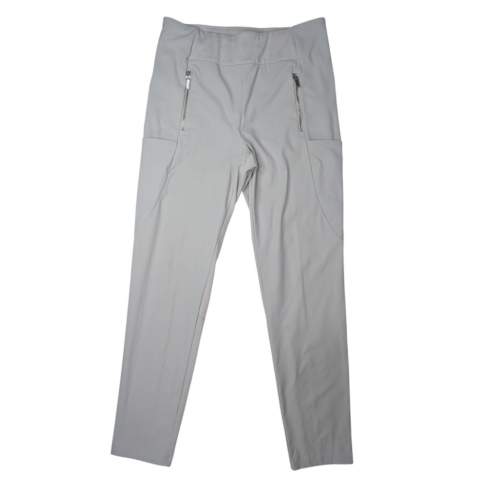 Athleta Stellar Skinny Pants Women 10 Gray High Rise Stretch Travel 353469